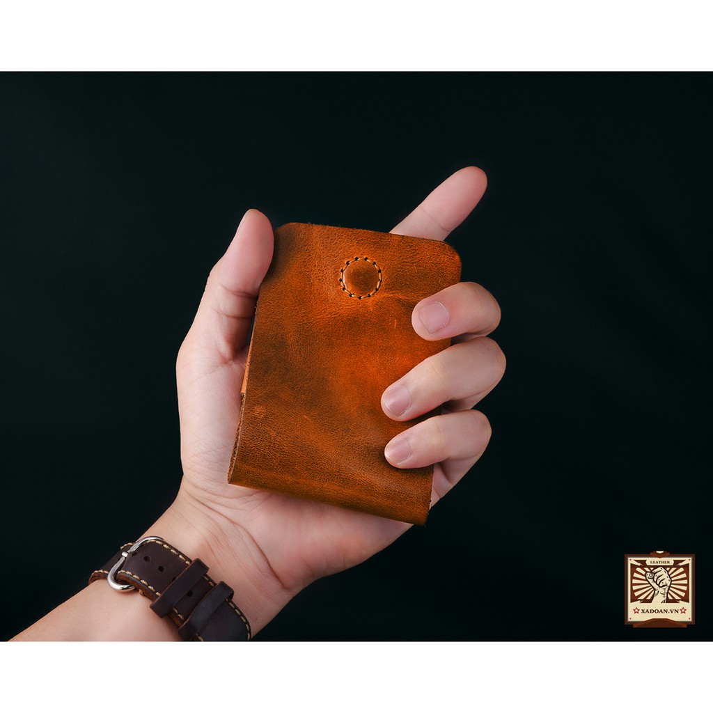 Ví sen da bò thật 100% thiết kế tinh tế theo phong cách tối giản