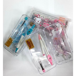 (hộp nhựa) Bộ eke - thước kẻ - compa 9001