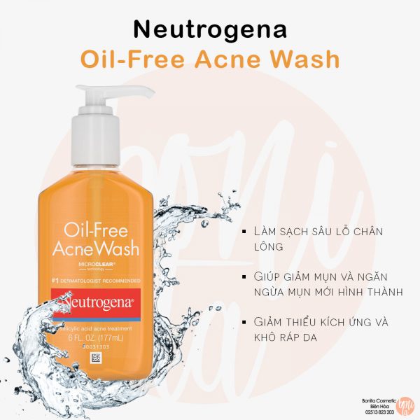 Sữa Rửa Mặt Cho Da Mụn Neutrogena Oil-free Acne Wash 269ml