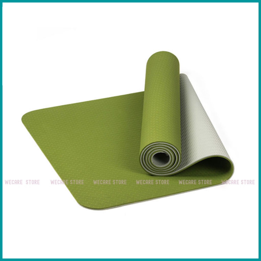 Thảm Yoga chất liệu cao su non TPE , Thảm tập Yoga 2 lớp dày 6mm cao cấp đủ màu sắc
