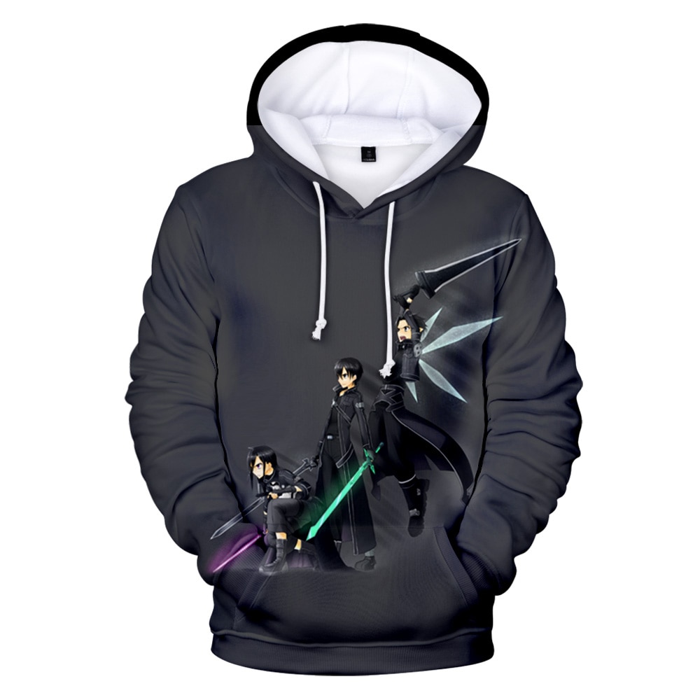 Áo Hoodie Tay Dài Họa Tiết Hoạt Hình Sword Art Online 3d Cá Tính Cho Bé