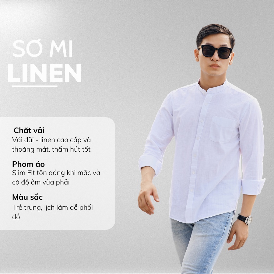 Áo Sơ Mi Nam Tay Dài Cổ Tàu GU CHẤT, Chất Vải Đũi Thoáng Nhẹ Cao Cấp, Phong Cách Hàn Quốc - GUD05