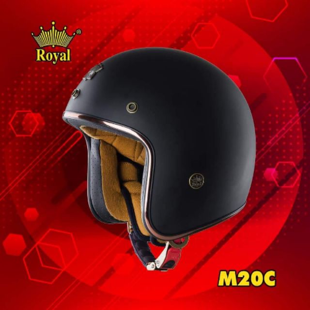 MŨ BẢO HIỂM 3/4 ROYAL M20C ( ĐEN NHÁM )