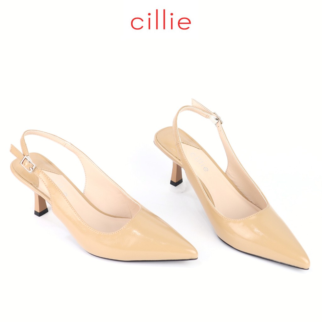 Giày cao gót nữ mũi nhọn hở hậu Cillie 1201