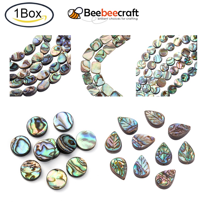 Set 40 Vỏ Sò Abalone Tự Nhiên 10x3mm Dùng Làm Đồ Trang Sức Diy