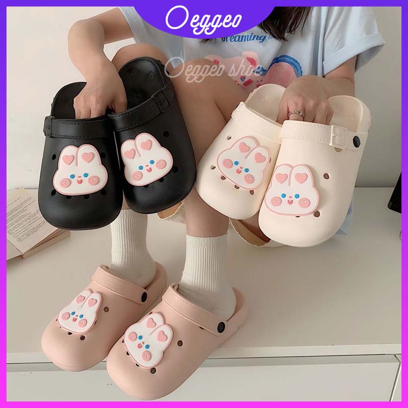 Oeteo Dép Đế Mềm Đục Lỗ Hình Thỏ Hoạt Hình Cho Nam Và Nữ