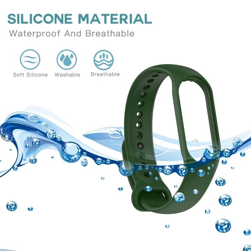 Dây Đeo Thay Thế Chất Liệu Silicon Màu Trơn Cho Xiaomi Mi Band 7
