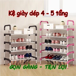 Kệ Để Giày, Dép Cao Cấp Inox Loại Dày 5 Tầng Dễ Dàng Tháo Lắp