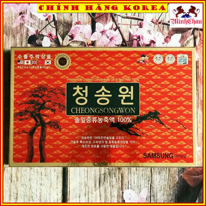 Tinh Dầu Thông Đỏ Cheongsongwon Hàn Quốc Hộp Đỏ 180v, minhchau