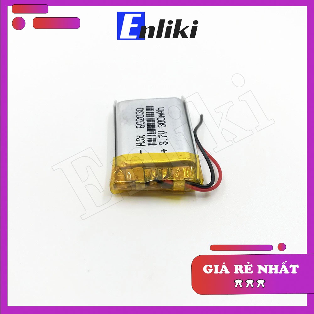 Pin Lipo Polymer 300mAh 6x20x30mm 3.7V (Có Mạch Bảo Vệ)