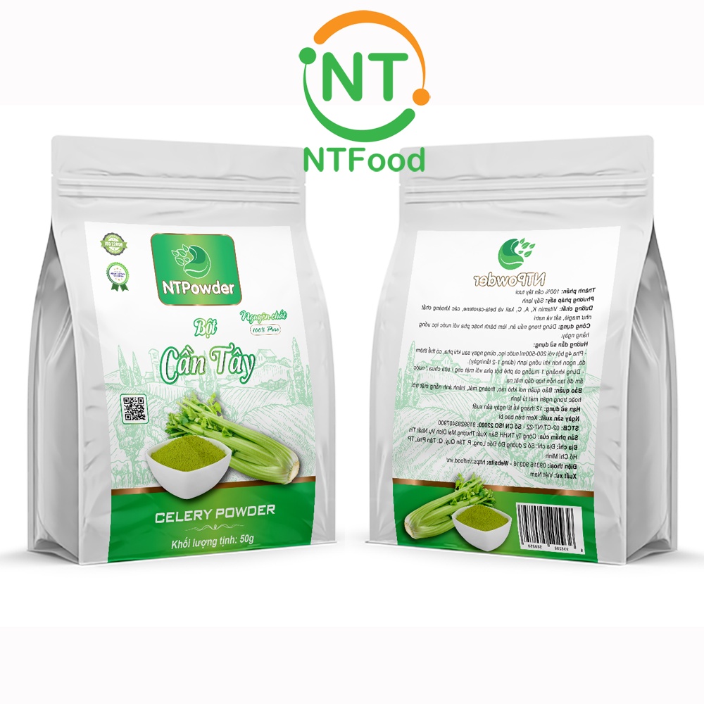 Bột Cần Tây sấy lạnh nguyên chất NTPowder túi 50gr - Nhất Tín Food