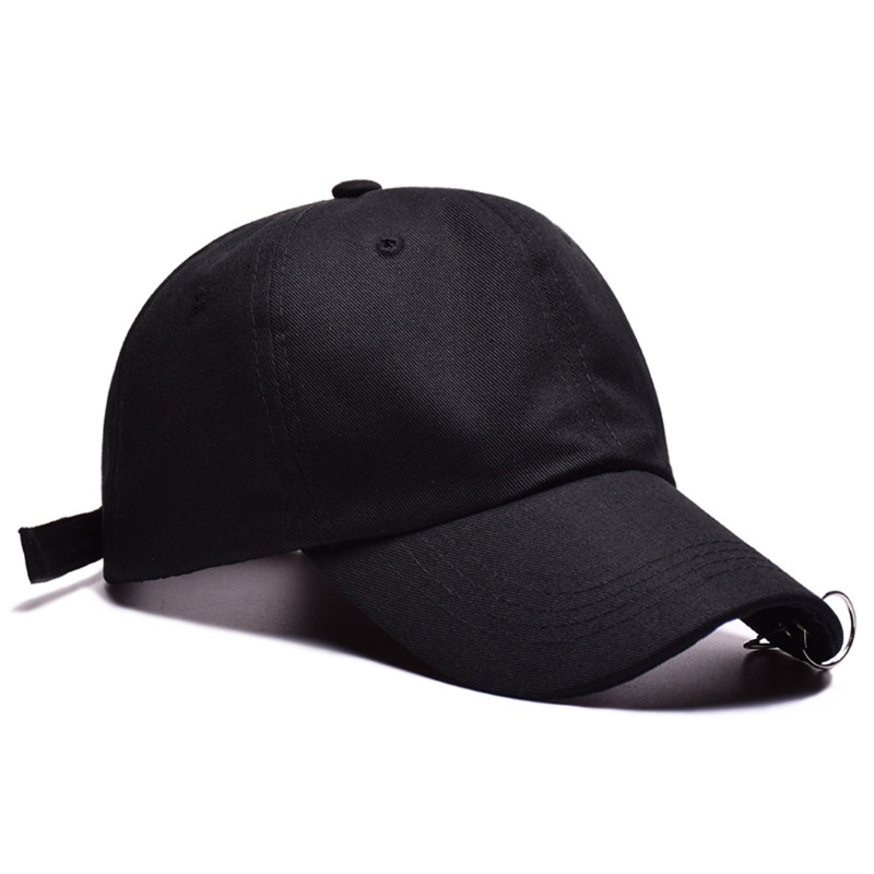Mũ Lưỡi Trai Chất Liệu Cotton Trang Trí Vòng Kim Loại Phong Cách Hip Hop