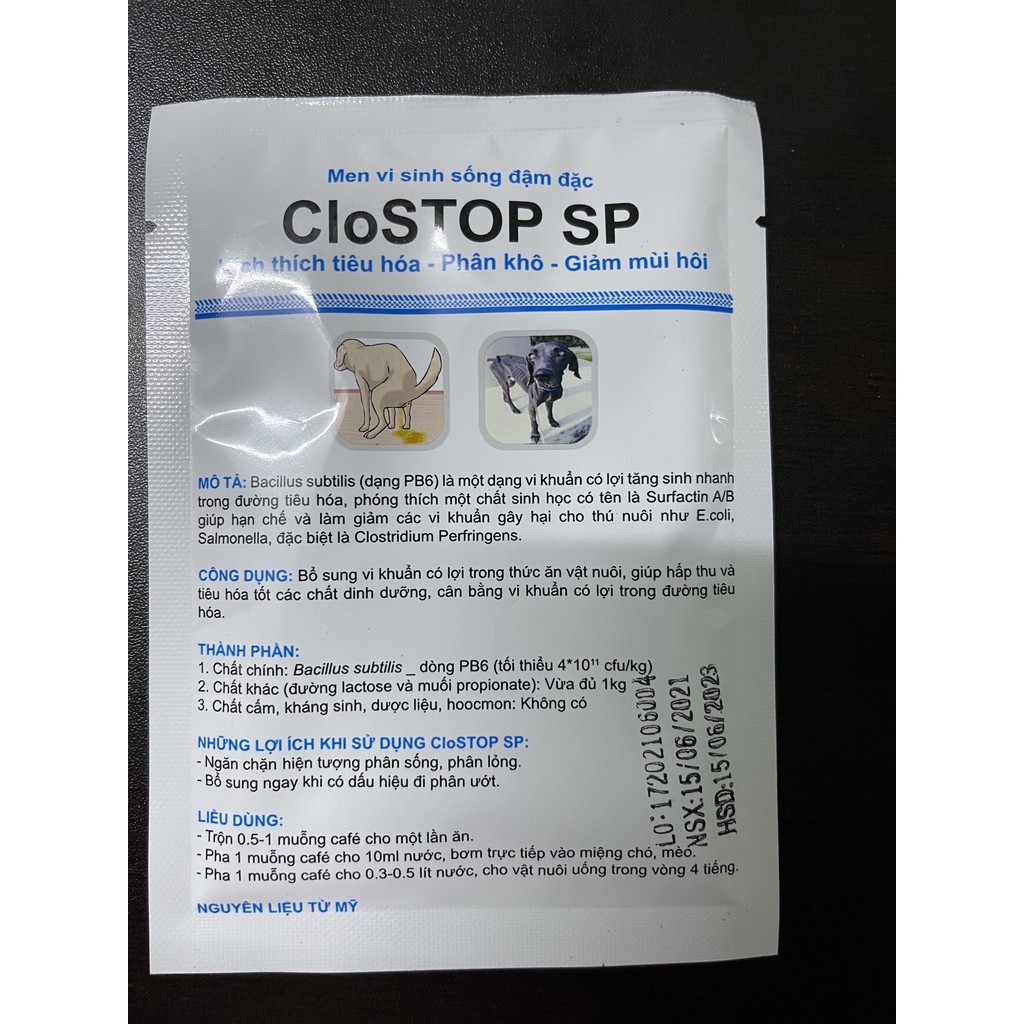 Men tiêu hoá cho chó mèo CloStop SP 20gr  FREESHIP  Men tiêu hoá vi sinh sống đậm đặc chó mèo|PetZoneHCM