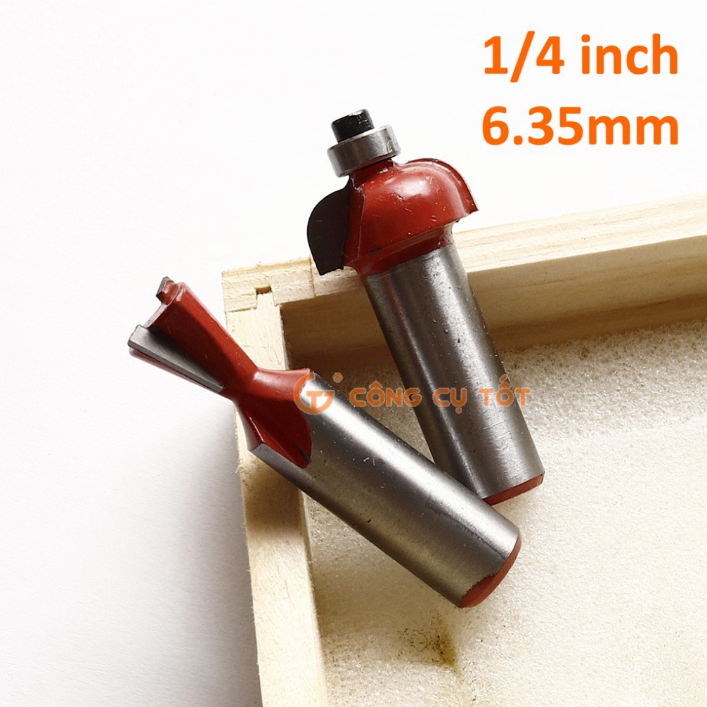 Hộp 12 mũi soi gỗ cốt 6.35mm đỏ