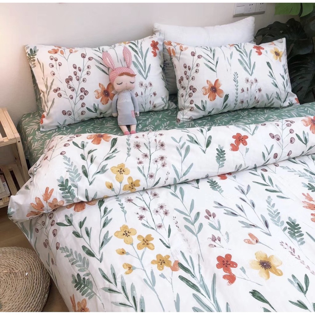 Bộ chăn ga gối Cotton Living 4 món mát rượi cho mùa hè