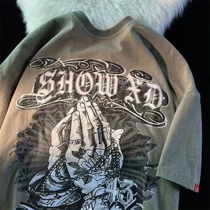 Áo Thun Nam Tay Ngắn Dáng Rộng Phong Cách Hip Hop