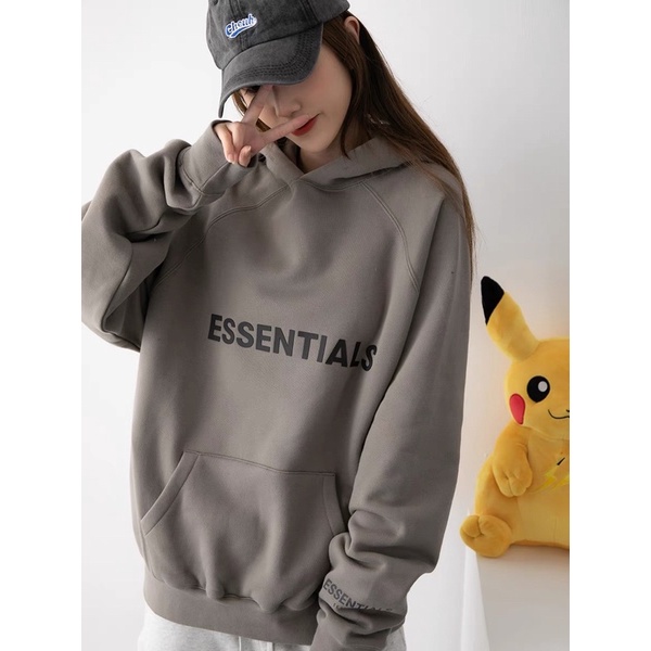 Hoodie Esentials  hàng nỉ bông dày ( sẵn xám )