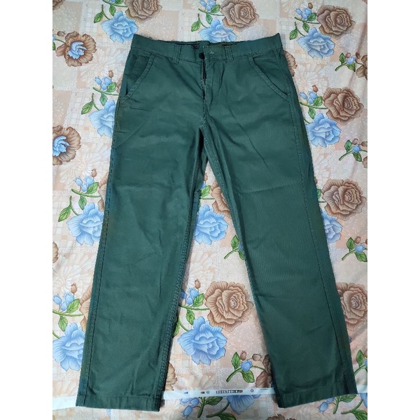Quần khaki chinos nam xanh rêu dài
