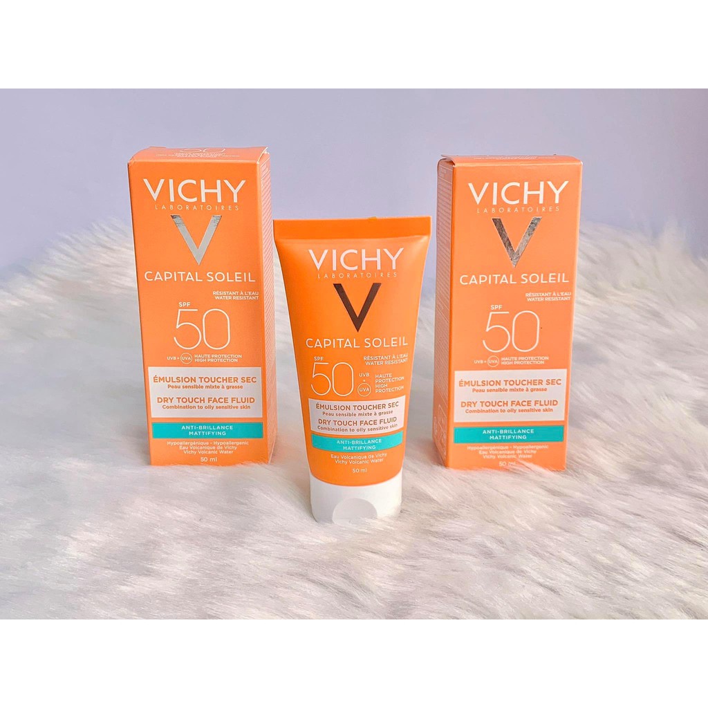 Kem Chống Nắng Vichy Capital Soleil SPF50+ Không Gây Nhờn Rít Không Màu Dành Cho Da Dầu Và Nhạy Cảm 50ml - Balan Shop