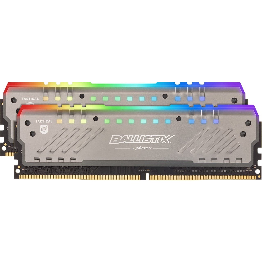 Bộ nhớ Ram DDR4 2x8G Bus 3200Hz hiệu Crucial Ballistix Tactical Tracer RGB mới 99% fullbox hàng ship Mỹ