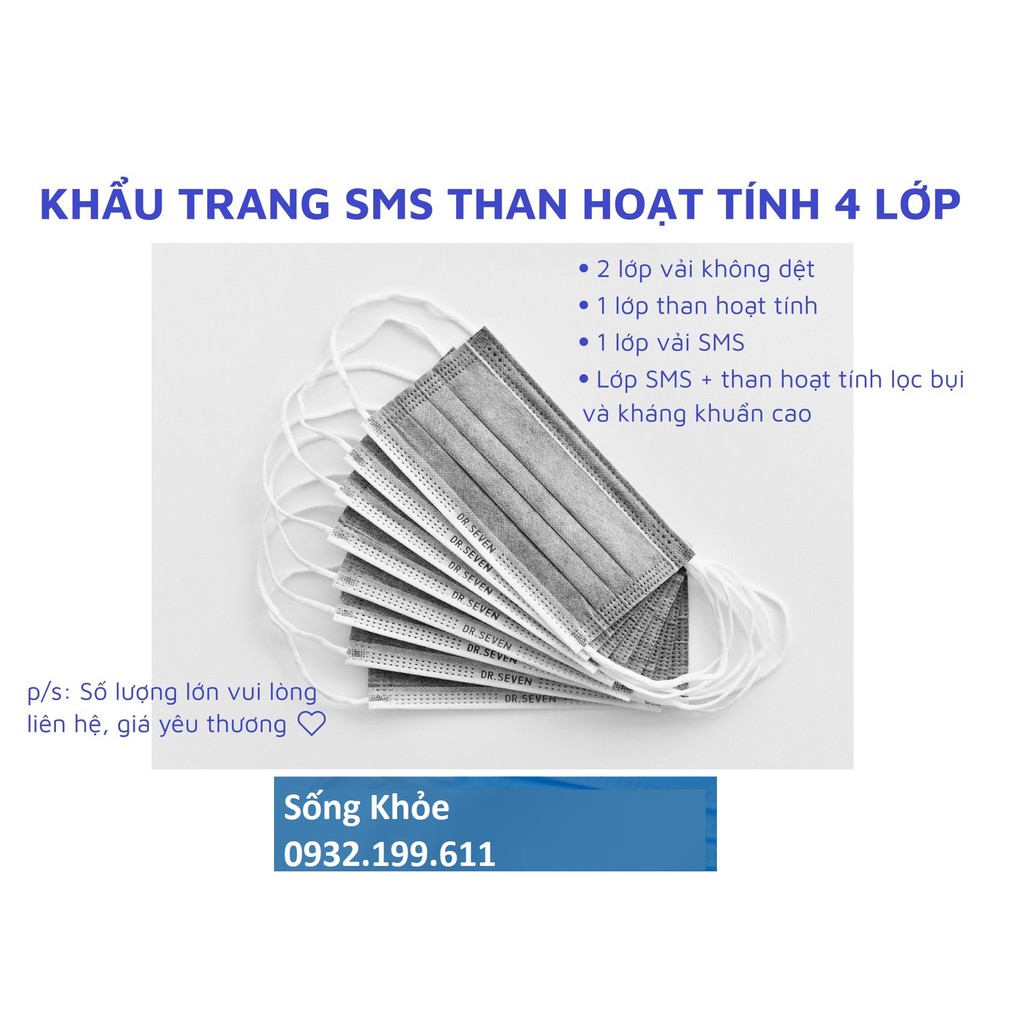 KHẨU TRANG Y TẾ CAO CẤP 4 LỚP 50C/HỘP, NGĂN VI KHUẨN, NGĂN BỤI