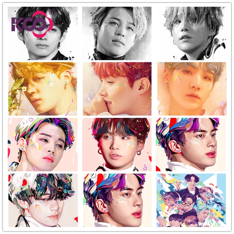 Bộ Tranh Đính Đá Tự Làm Hình BTS Độc Đáo