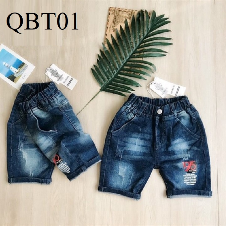 Quần jeans lửng lưng thun co giãn cho bé trai