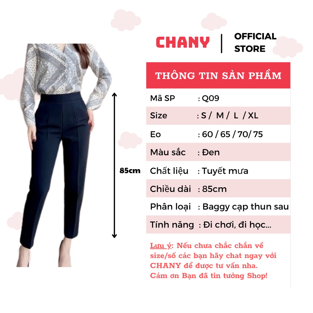 Quần baggy nữ vải cạp thun sau hàng VNXK