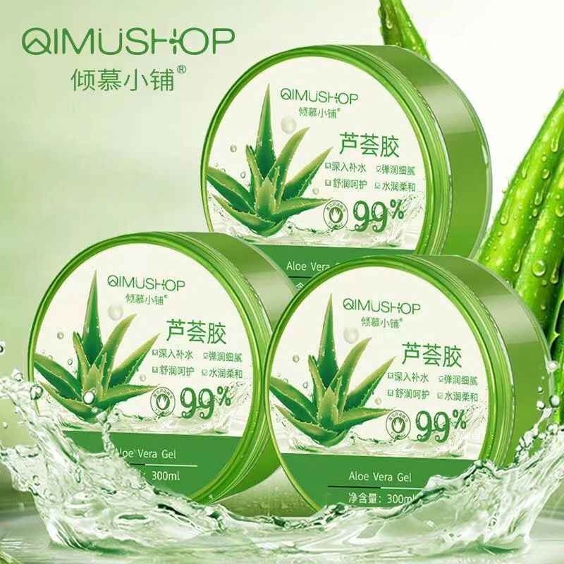 Gel Nha Đam Qimüshop Cấp Ẩm Dưỡng Da, Tóc, Móng 300ml Aloe Vera Gel