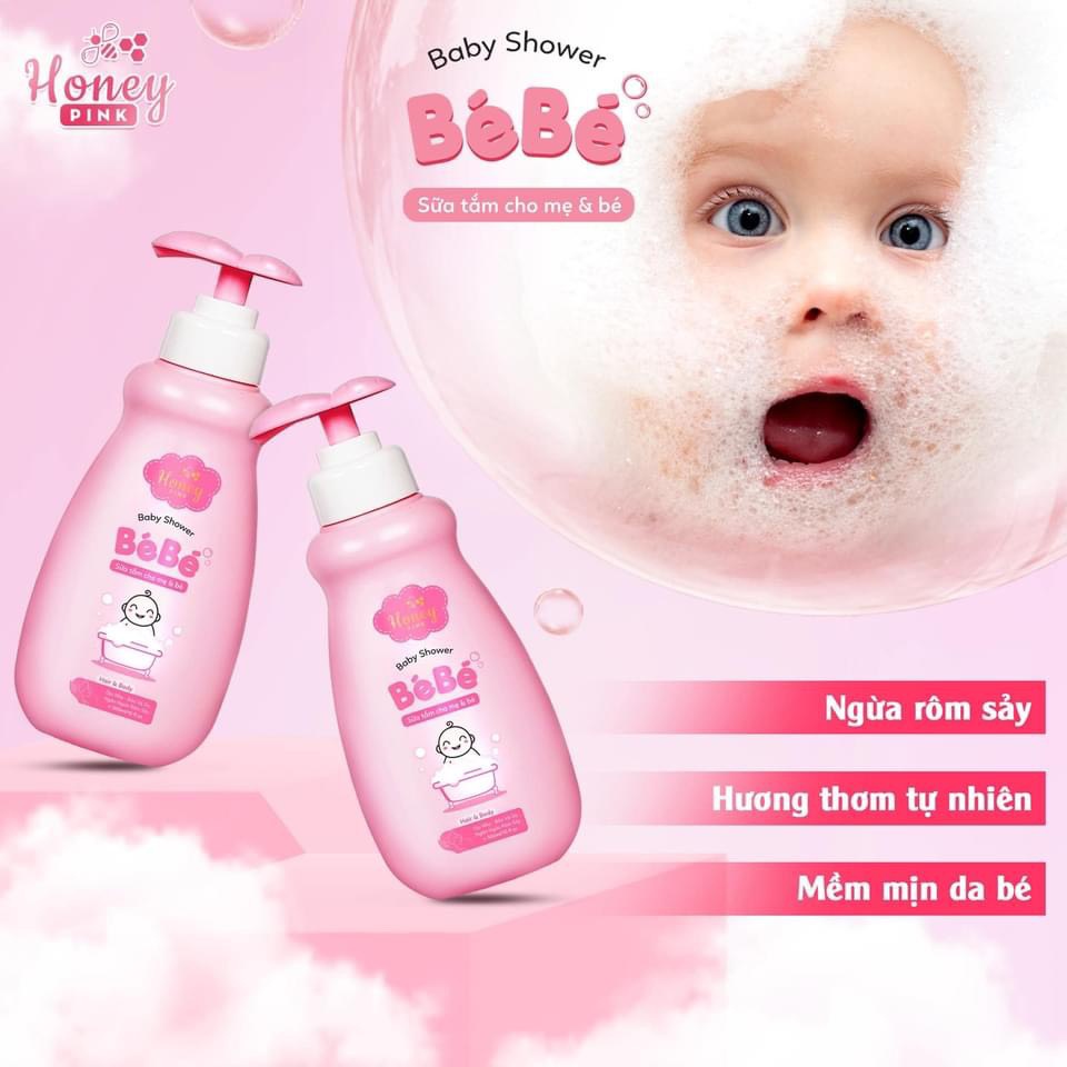 Sữa tắm và gội cho bé Honey Pink 300ml New