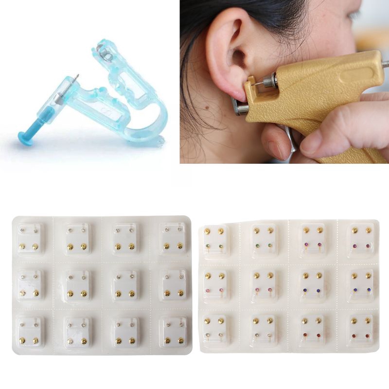 Bộ 12 cặp bông tai mini 3mm CZ thời trang