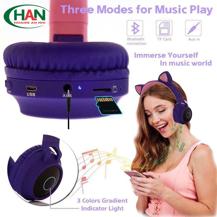 Tai nghe Bluetooth tai Mèo Âm thanh sống động - Tai nghe bluetooth Cat Ear BT028C | BigBuy360 - bigbuy360.vn