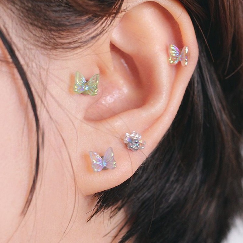 Bông Tai Hình Cánh Bướm Phong Cách Hàn Quốc Cổ Điển Sang Trọng Cho Nữ