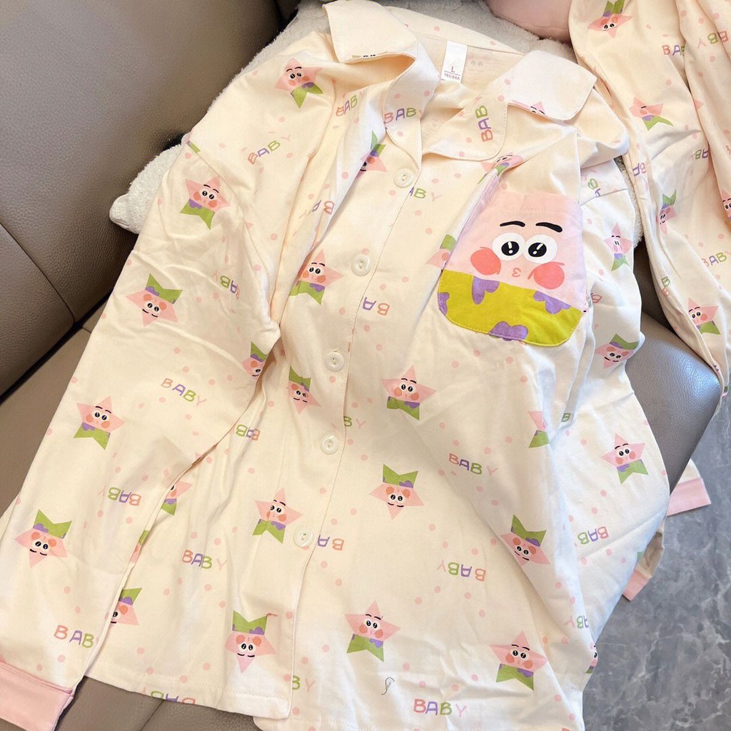 Bộ đồ ngủ tay dài in hình ngôi sao đáng yêu