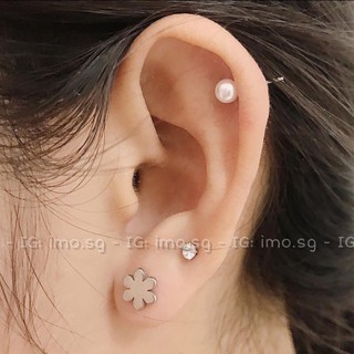 Bông tai thép không gỉ bông hoa 6 cánh mini dễ thương Hàn Quốc style