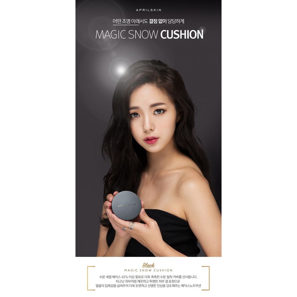 PHẤN NƯỚC MA THUẬT APRIL SKIN MAGIC SNOW CUSHION BLACK 2.0