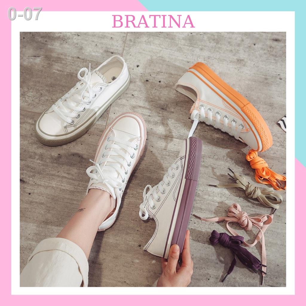 Giày nữ thể thao sneaker đi học đẹp đế cao trắng đen giá rẻ big size BRATINA G003