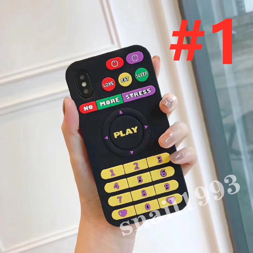 Ốp lưng silicone hình máy chơi game/khoai tây chiên/bánh cho IPhone X XS XR XSMax 8 7 6 6s Plus