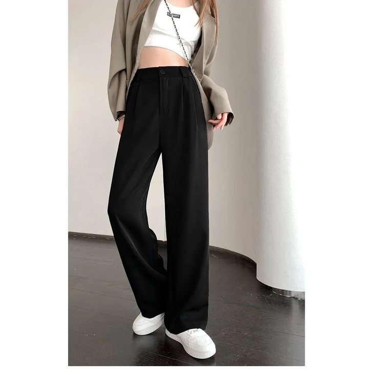 Quần ống rộng suông nữ  đi học, đi làm siêu hack dáng