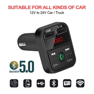 Máy nghe nhạc Mp3 Bluetooth B2 phát đài FM màn hình led kỹ thuật số sạc kép 2 cổng USB sử dụng trên xe hơi