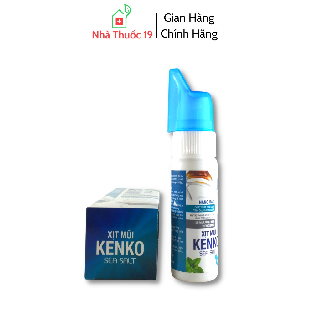 Xịt mũi KENKO SEA SALT nước muối biển vệ sinh làm sạch bụi bẩn, ngừa ngạt mũi , sổ mũi, viêm xoang - Lọ xịt 70ml