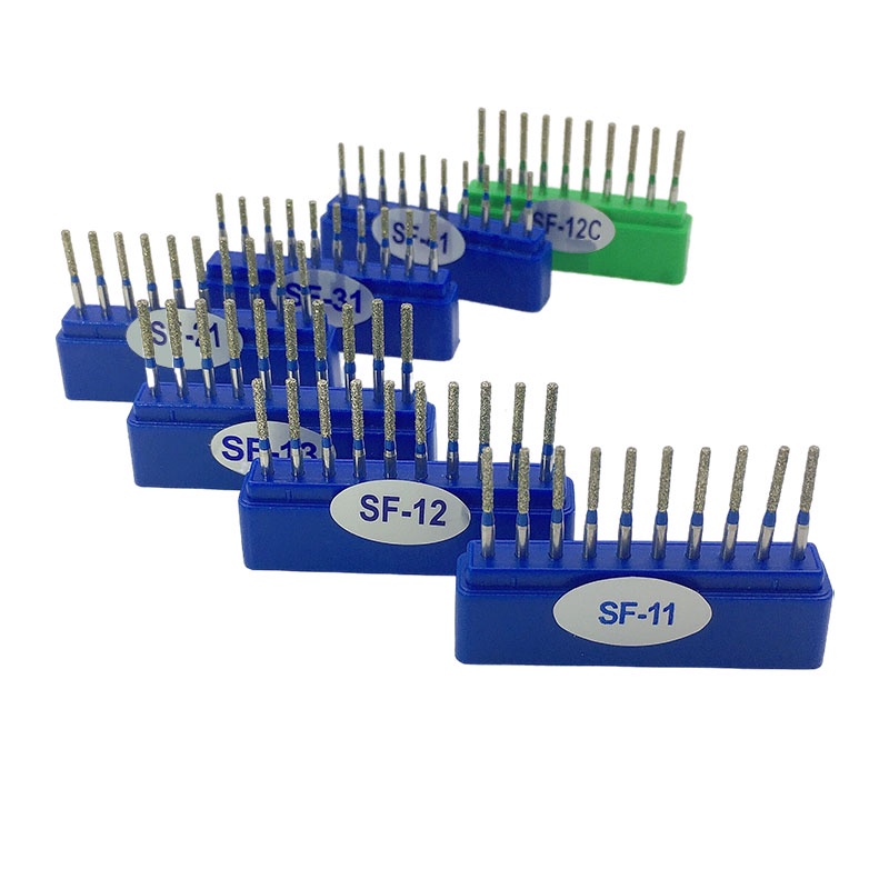 Hộp 10 mũi khoan kim cương 1.6mm đánh bóng răng tốc độ cao chuyên dụng cho nha khoa