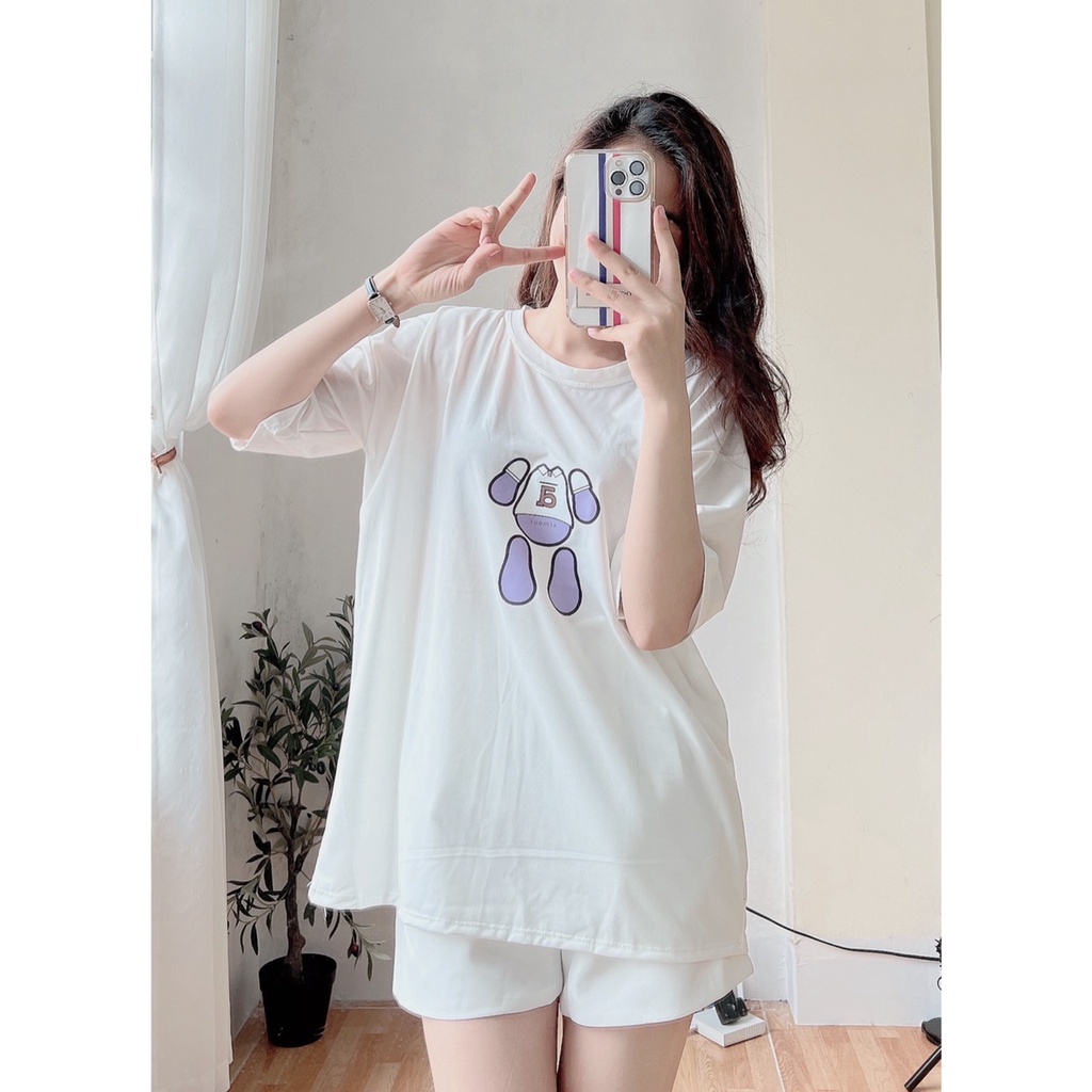 Áo Thun Gấu Cut Đầu Peonyb Nữ [FREESHIP]  Phông form rộng tay lỡ in hình vintage, 3158 oversize đẹp cá tính Ulzzang