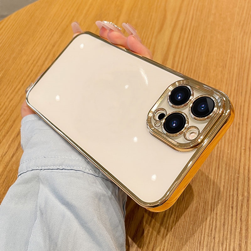 Ốp Điện Thoại iPhone 14 13 11 Pro max TPU Mềm Trong Suốt Chống Sốc Bảo Vệ Ống Kính Sang Trọng Cho case ốp lưng iPhone 14 13 11 Promax