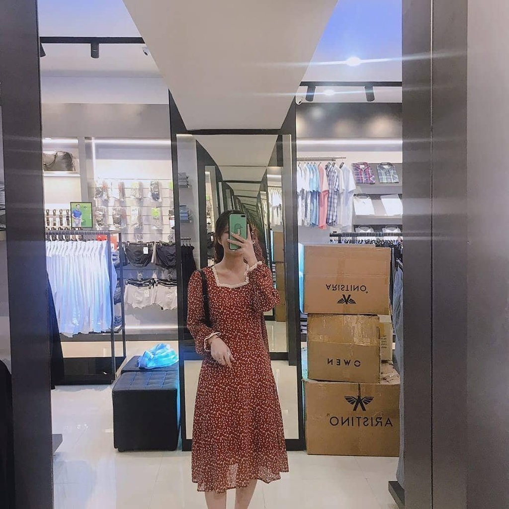 Váy HIME vintage dáng dài cổ điển - Váy Voan Hàn 2 Lớp