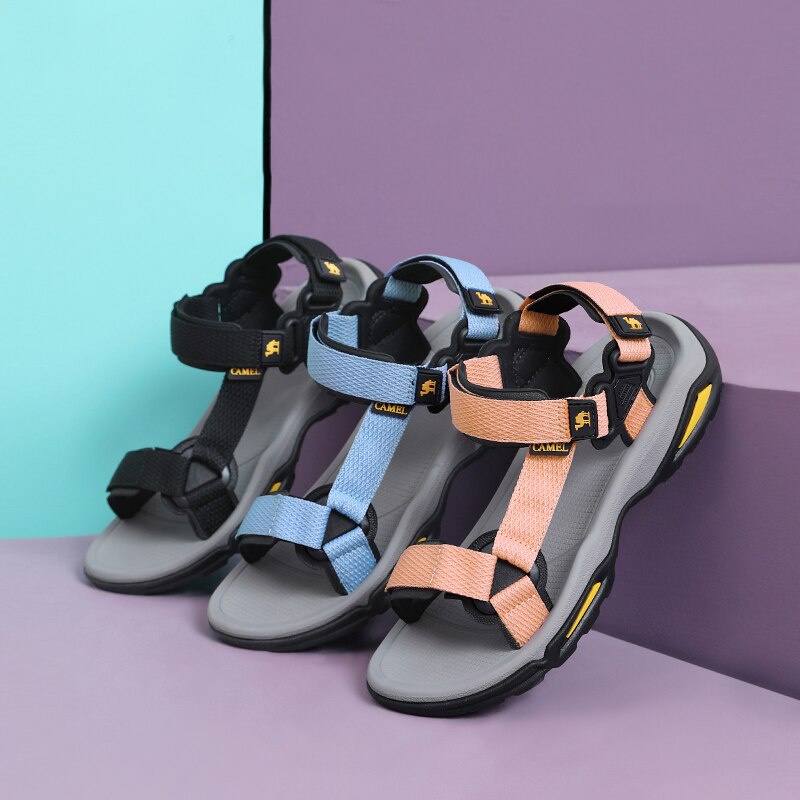 Giày sandal nữ CAMEL A12162658 đế bằng thoải mái thời trang đi biển