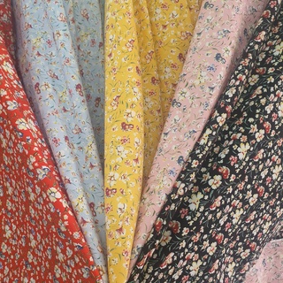 vải lụa mango họa tiết hoa nhí chính phẩm loại 1 chuyên may áo dài, pizama, đầm  váy, bộ mặc nhà....