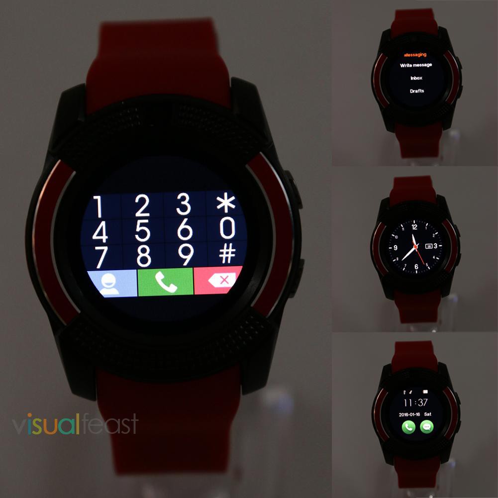 [sthouse]V8 1.22inch Smart Watch Support TF SIM Card Bluetooth Smartwatch For Phone-128633