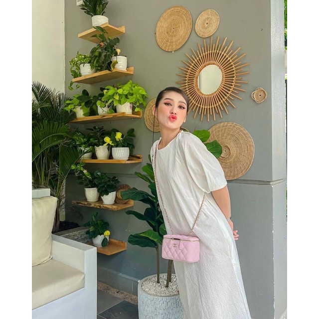 Túi cốp nữ đeo chéo dây xích chuông siêu xinh