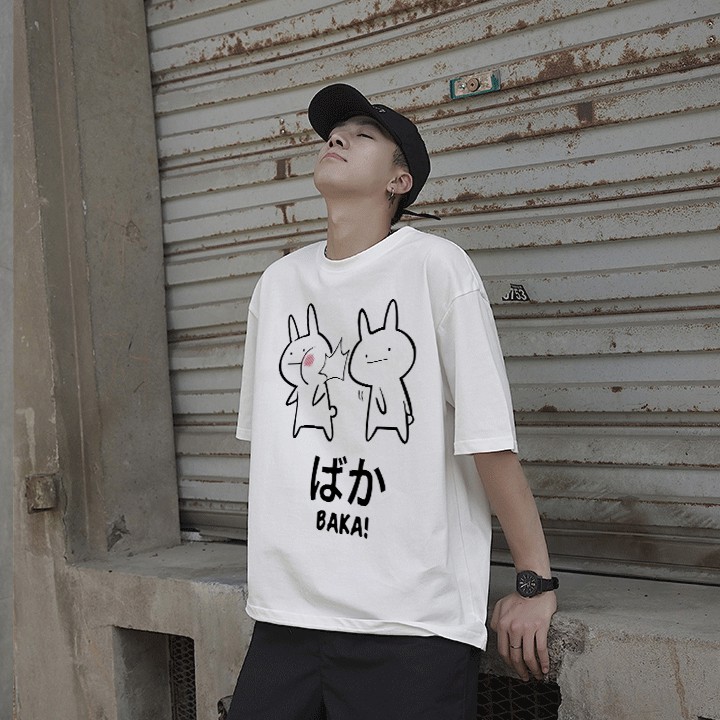 Áo thun unisex BAKA ĂN TÁT, Áo phông trắng thiết kế đơn giản